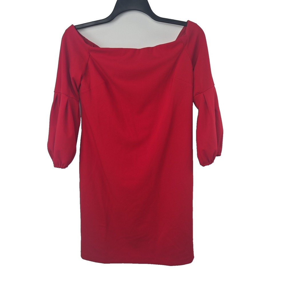 Vince Camuto MEDIUM True Crimson Red Off Shoulder Shift Dress NWT $119
